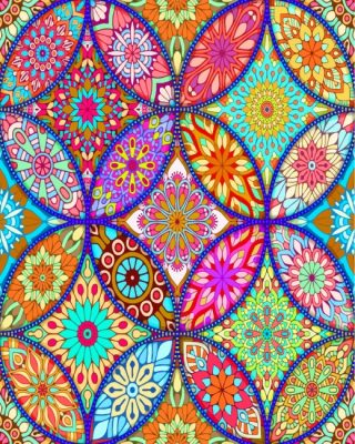 Colorful Mandala Art Paint by numbers