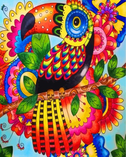 Folk Toucan Art Paint by numbers