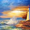 Lighthouse Ocean Waves Paint by numbers