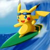 Pikachu Surfing Paint by numbers