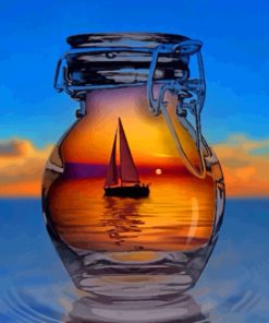 Ship In Glass Bottle Paint by numbers