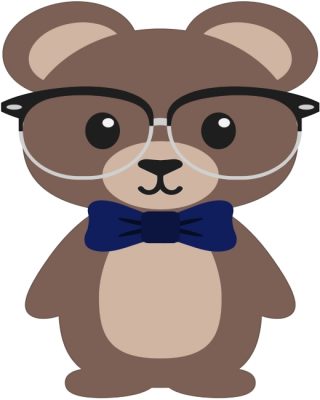 Cartoon Bear With Glasses Paint by numbers