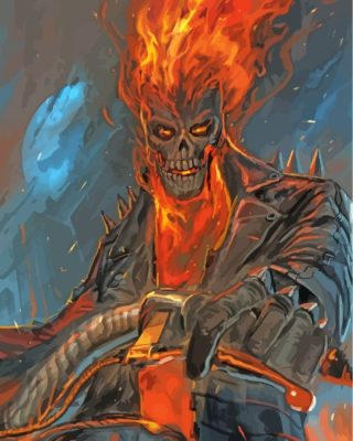 Ghost Rider Skull Paint by numbers