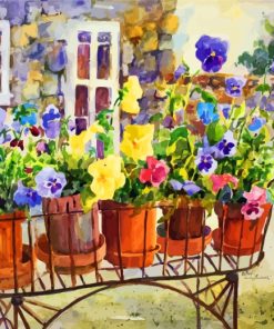 Pandy Plants Pots Paint by numbers