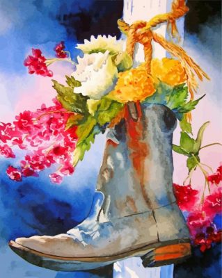 boot-and-fllowers-still-life-paint-by-numbers