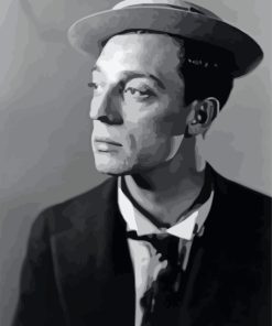 Buster Keaton Portrait Paint by numbers