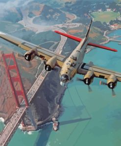 Petlyakov Pe 8 Over Golden Gate Paint by numbers
