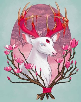 white-stag-paint-by-numbers