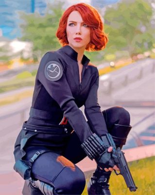 Black Widow paint by numbers