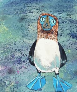 Blue Footed Booby Art Paint By Numbers