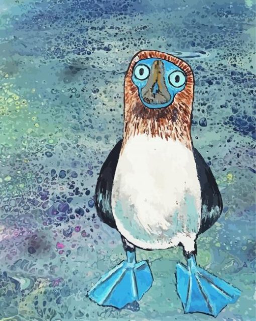 Blue Footed Booby Art Paint By Numbers