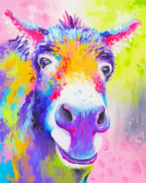 Colorful Donkey Animal Paint By Numbers