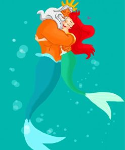 Disney The Little Mermaid With Her Father Paint By Numbers