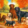 Dogs In Autumn Art Paint By Numbers