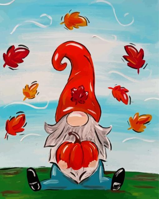 Fall Gnome Art Paint By Numbers