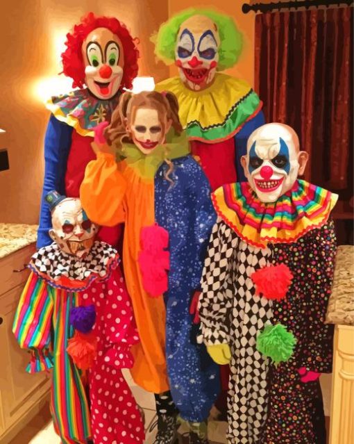 Halloween Clown Family Paint By Numbers