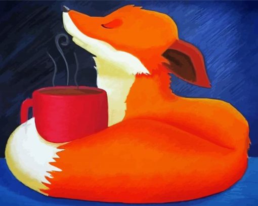 Red Fox With Coffee Paint By Numbers