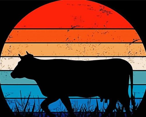 Silhouette Cow Paint By Numbers