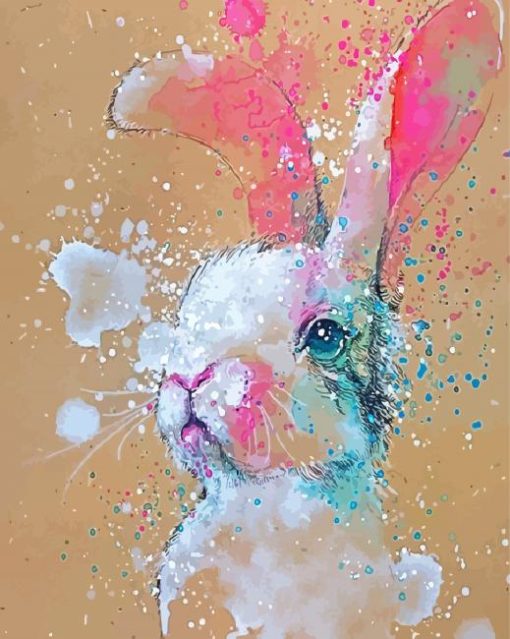 Splatter Rabbit Art Paint By Numbers