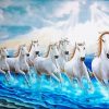 White Seven Horses Paint By Numbers