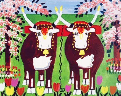 Cows By Maud Lewis Paint By Numbers