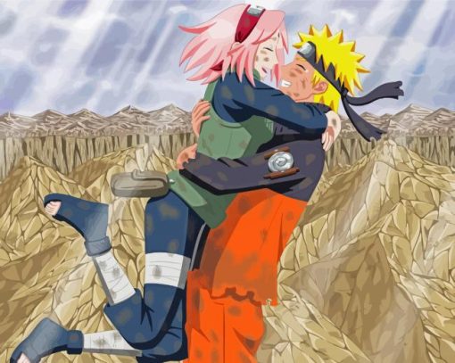 Happy Naruto And Sakura Paint By Numbers