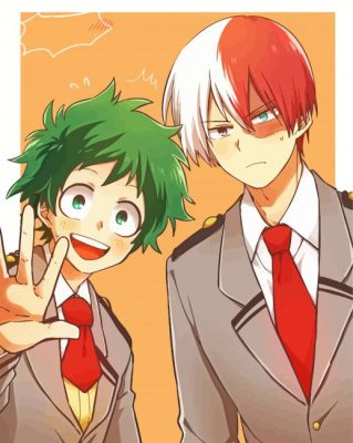 Midoriya Todoroki And Deku Paint By Numbers