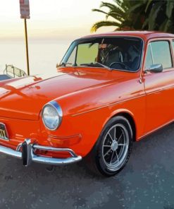 Orange Vw Fastback paint by number