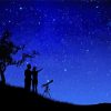 Telescope Couple Enjoying The Starry Night paint by number