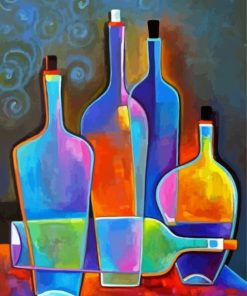 Abstract Glass Bottles Paint By Numbers