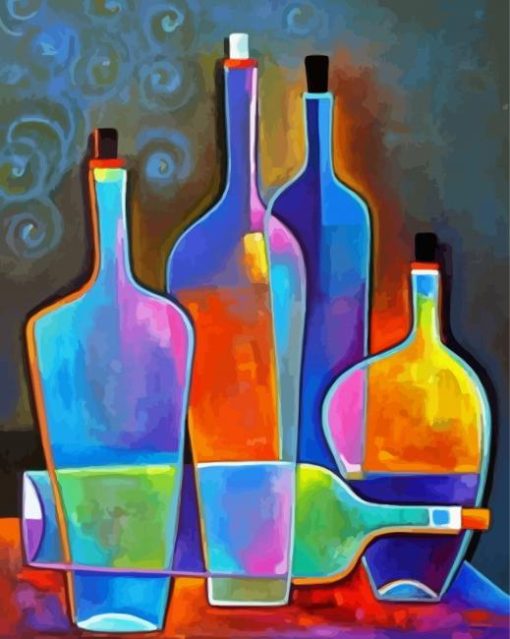 Abstract Glass Bottles Paint By Numbers