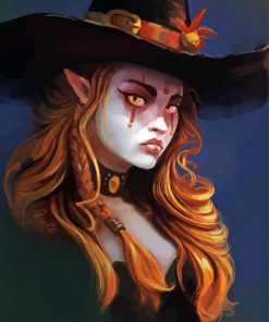 Aesthetic Red Witch Paint By Numbers