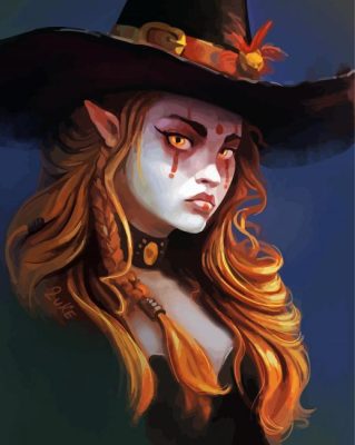 Aesthetic Red Witch Paint By Numbers