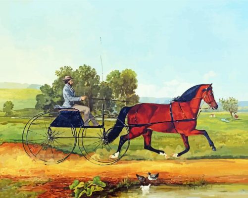 Antique Horse And Carriage Paint By Numbers