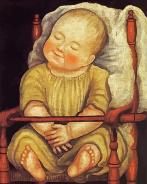 Baby In A Red Chair Paint By Numbers