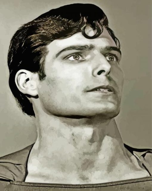 Black And White Christopher Reeves Actor Paint By Numbers