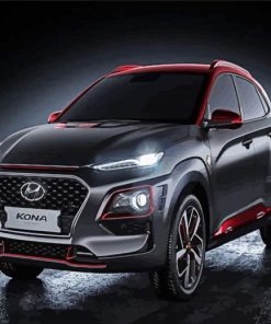 Black And Red Hyundai Kona Paint By Numbers