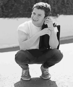Black And White Actor Dylan Minnette Paint By Numbers