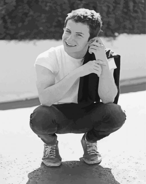 Black And White Actor Dylan Minnette Paint By Numbers