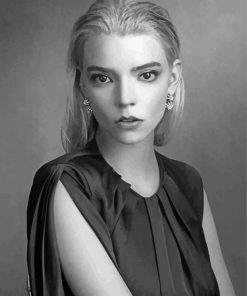 Black And White Anya Taylor Joy Paint By Numbers