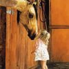 Blonde Little Girl And Horse Paint By Numbers