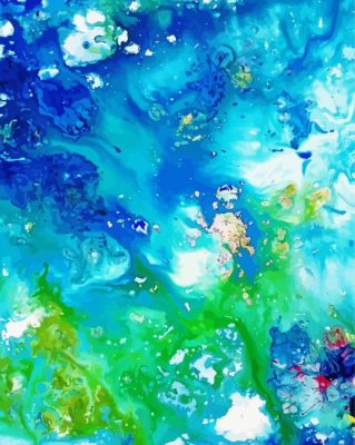 Blue Abstract Ocean Paint By Numbers