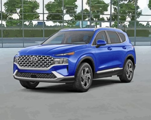 Blue Hyundai Santa Fe Paint By Numbers