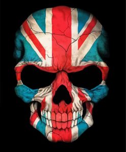 British Flag Skull Paint By Numbers