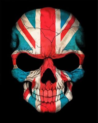 British Flag Skull Paint By Numbers