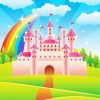 Cartoon Rainbow Castle Paint By Numbers