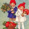 Christmas Vintage Children Paint By Numbers