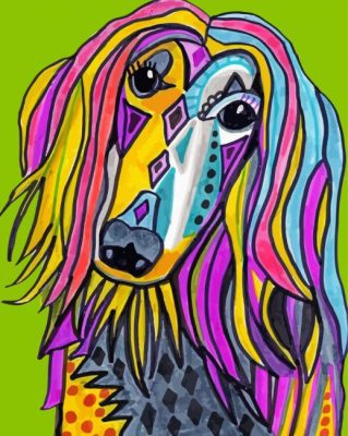 Colorful Afghan Hound Paint By Numbers