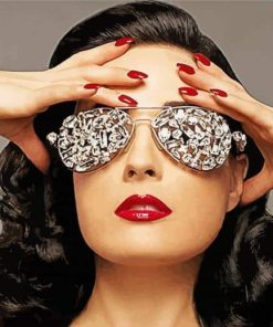 Dita Von Teese With Glasses Paint By Numbers