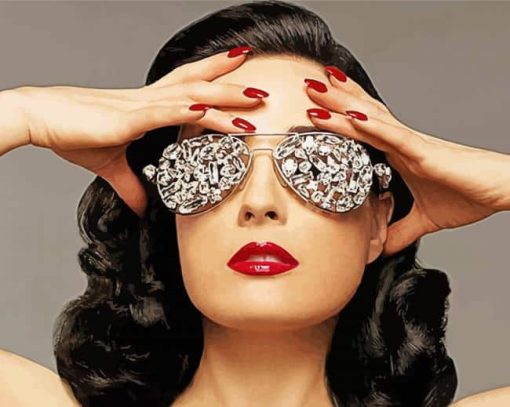 Dita Von Teese With Glasses Paint By Numbers